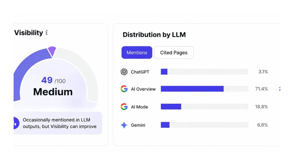 AI visibility score and citation tracking snapshot
